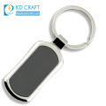 High quality custom metal diamond shaped silver plated detachable car logo keychain with leather strap